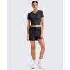 imageG4Free Workout Shirts Women Slim Fit Athletic Gym Work Out Tops Crop Short Sleeve Basic Yoga Tshirts Casual SummerBlack