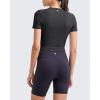 imageG4Free Workout Shirts Women Slim Fit Athletic Gym Work Out Tops Crop Short Sleeve Basic Yoga Tshirts Casual SummerBlack