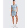 imageG4Free Workout Shirts Women Slim Fit Athletic Gym Work Out Tops Crop Short Sleeve Basic Yoga Tshirts Casual SummerBlue Willow