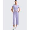imageG4Free Workout Shirts Women Slim Fit Athletic Gym Work Out Tops Crop Short Sleeve Basic Yoga Tshirts Casual SummerLavender