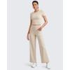 imageG4Free Workout Shirts Women Slim Fit Athletic Gym Work Out Tops Crop Short Sleeve Basic Yoga Tshirts Casual SummerLight Khaki