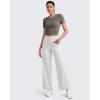 imageG4Free Workout Shirts Women Slim Fit Athletic Gym Work Out Tops Crop Short Sleeve Basic Yoga Tshirts Casual SummerTaupe