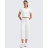 imageG4Free Workout Shirts Women Slim Fit Athletic Gym Work Out Tops Crop Short Sleeve Basic Yoga Tshirts Casual SummerWhite