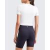imageG4Free Workout Shirts Women Slim Fit Athletic Gym Work Out Tops Crop Short Sleeve Basic Yoga Tshirts Casual SummerWhite