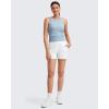 imageG4Free Workout Tank Tops for Women Slim Fitted Racerback Ribbed Athletic Gym Yoga Tanks Summer CasualBlue Willow