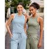 imageG4Free Workout Tank Tops for Women Slim Fitted Racerback Ribbed Athletic Gym Yoga Tanks Summer CasualBlue Willow
