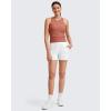 imageG4Free Workout Tank Tops for Women Slim Fitted Racerback Ribbed Athletic Gym Yoga Tanks Summer CasualBurnt Orange