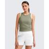 imageG4Free Workout Tank Tops for Women Slim Fitted Racerback Ribbed Athletic Gym Yoga Tanks Summer CasualGray Olive