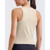 imageG4Free Workout Tank Tops for Women Slim Fitted Racerback Ribbed Athletic Gym Yoga Tanks Summer CasualLight Khaki