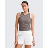imageG4Free Workout Tank Tops for Women Slim Fitted Racerback Ribbed Athletic Gym Yoga Tanks Summer CasualTaupe
