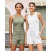 imageG4Free Workout Tank Tops for Women Slim Fitted Racerback Ribbed Athletic Gym Yoga Tanks Summer CasualWhite