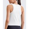 imageG4Free Workout Tank Tops for Women Slim Fitted Racerback Ribbed Athletic Gym Yoga Tanks Summer CasualWhite