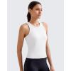 imageG4Free Workout Tank Tops for Women Slim Fitted Racerback Ribbed Athletic Gym Yoga Tanks Summer CasualWhite
