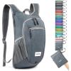 imageG4Free 10L15L Hiking Backpack Lightweight Packable Hiking Daypack Small Travel Outdoor Foldable Shoulder BagGrey Checkered