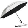 imageG4Free 62 Inch Portable UV Protection Large Golf Umbrella Automatic Open Double Canopy Big Sun Windproof Oversize Sports UmbrellaSilverBlack