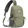 imageG4Free Canvas Sling Bag Crossbody Backpack Shoulder Bag for Men Women with Antitheft Pocket ampamp USB Charge PortArmy Green
