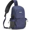 imageG4Free Canvas Sling Bag Crossbody Backpack Shoulder Bag for Men Women with Antitheft Pocket ampamp USB Charge PortDark Blue