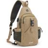 imageG4Free Canvas Sling Bag Crossbody Backpack with USB Charging Port ampamp RFID Blocking Hiking Daypack Chest Bag for Women MenLight Tan