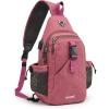 imageG4Free Canvas Sling Bag Crossbody Backpack with USB Charging Port ampamp RFID Blocking Hiking Daypack Chest Bag for Women MenPink