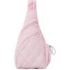 imageG4Free Casual Crossbody Bag Sling Daypack for Women Lightweight Backpack Fashionable Chest Bag for Daily OutingsPink