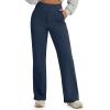 imageG4Free Fleece Lined Pants Women High Waisted Wide Leg Pants Winter Warm Thermal Sweatpants with Pockets 29quot31quot33quotDeep Navy