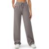 imageG4Free Fleece Lined Pants Women Wide Leg Sweatpants with Pockets Drawstring Lounge Athletic Track Fall WinterTaupe