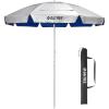 imageG4Free Heavy Duty Beach Umbrella for Sand UPF 50 UV Protection Sun Shelter Double Canopy with Air Vent and Push Button Tilt 65 ft Portable Parasols with Carry Bag for Outdoor Patio PoolBlue