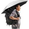 imageG4Free Liteflex Hiking Umbrella Mini Compact Ultralight Collapsible Reflective Silver Trekking Backpacking UmbrellaBlack