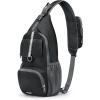 imageG4Free Packable Sling Backpack Small Crossbody Sling Bag Travel Hiking Daypack Casual Foldable Shoulder Chest BagBlack