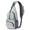 imageG4Free Packable Sling Backpack Small Crossbody Sling Bag Travel Hiking Daypack Casual Foldable Shoulder Chest BagGray