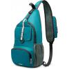 imageG4Free Packable Sling Backpack Small Crossbody Sling Bag Travel Hiking Daypack Casual Foldable Shoulder Chest BagPeacock Blue