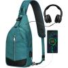 imageG4Free Sling Bag RFID Blocking Crossbody Sling Backpack Small Shoulder Chest Bag Daypack USB Charger Port Men WomenTeal