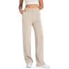 imageG4Free Smoofit Modal Soft Women Wide Leg Sweatpants with Pockets Yoga Pants Casual Lounge Trousers PetiteRegularTallLight Khaki