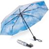 imageG4Free UPF 50 UV Protection Large Travel Umbrella 4246 Inch Auto Open Close Windproof Sun Blocking UmbrellaBlue SkySilver