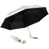 imageG4Free UPF 50 UV Protection Travel Sun Umbrella Compact 42 Inch Small UV Blocking SPF Umbrella Auto Open CloseBlack