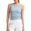 imageG4Free Workout Tank Tops for Women Slim Fitted Racerback Ribbed Athletic Gym Yoga Tanks Summer CasualBlue Willow