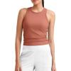 imageG4Free Workout Tank Tops for Women Slim Fitted Racerback Ribbed Athletic Gym Yoga Tanks Summer CasualBurnt Orange