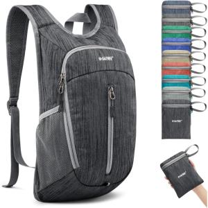 imageG4Free 10L Hiking Backpack Small Travel Hiking Daypack Lightweight Packable Backpack Casual Foldable Shoulder BagBlack