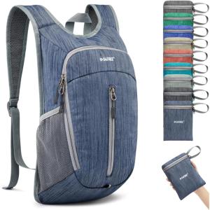 imageG4Free 10L Hiking Backpack Small Travel Hiking Daypack Lightweight Packable Backpack Casual Foldable Shoulder BagDark Blue
