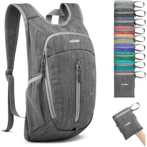 imageG4Free 10L Hiking Backpack Small Travel Hiking Daypack Lightweight Packable Backpack Casual Foldable Shoulder BagDark Grey