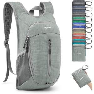 imageG4Free 10L Hiking Backpack Small Travel Hiking Daypack Lightweight Packable Backpack Casual Foldable Shoulder BagGrey