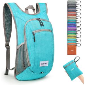 imageG4Free 10L15L Hiking Backpack Lightweight Packable Hiking Daypack Small Travel Outdoor Foldable Shoulder BagAqua