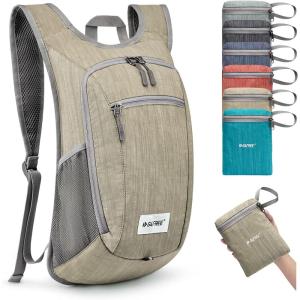 imageG4Free 10L15L Hiking Backpack Lightweight Packable Hiking Daypack Small Travel Outdoor Foldable Shoulder BagBeige