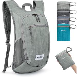 imageG4Free 10L15L Hiking Backpack Lightweight Packable Hiking Daypack Small Travel Outdoor Foldable Shoulder BagGrey