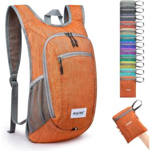 imageG4Free 10L15L Hiking Backpack Lightweight Packable Hiking Daypack Small Travel Outdoor Foldable Shoulder BagOrange