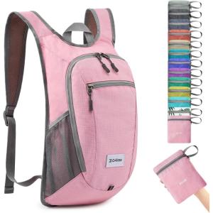 imageG4Free 10L15L Hiking Backpack Lightweight Packable Hiking Daypack Small Travel Outdoor Foldable Shoulder BagPink Checkered