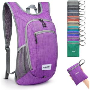 imageG4Free 10L15L Hiking Backpack Lightweight Packable Hiking Daypack Small Travel Outdoor Foldable Shoulder BagPurple