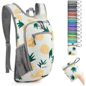imageG4Free 10L15L Hiking Backpack Lightweight Packable Hiking Daypack Small Travel Outdoor Foldable Shoulder BagYellow Pineapple