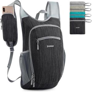 imageG4Free 15L Hiking Daypack Lightweight Travel Backpack Packable Outdoor Casual Foldable Shoulder Bag BlackBlack