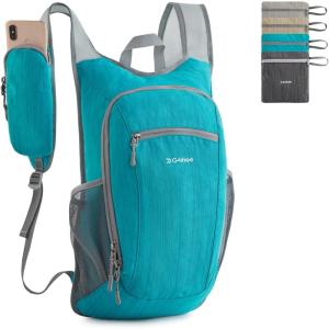 imageG4Free 15L Hiking Daypack Lightweight Travel Backpack Packable Outdoor Casual Foldable Shoulder Bag BlackPeacock Blue
